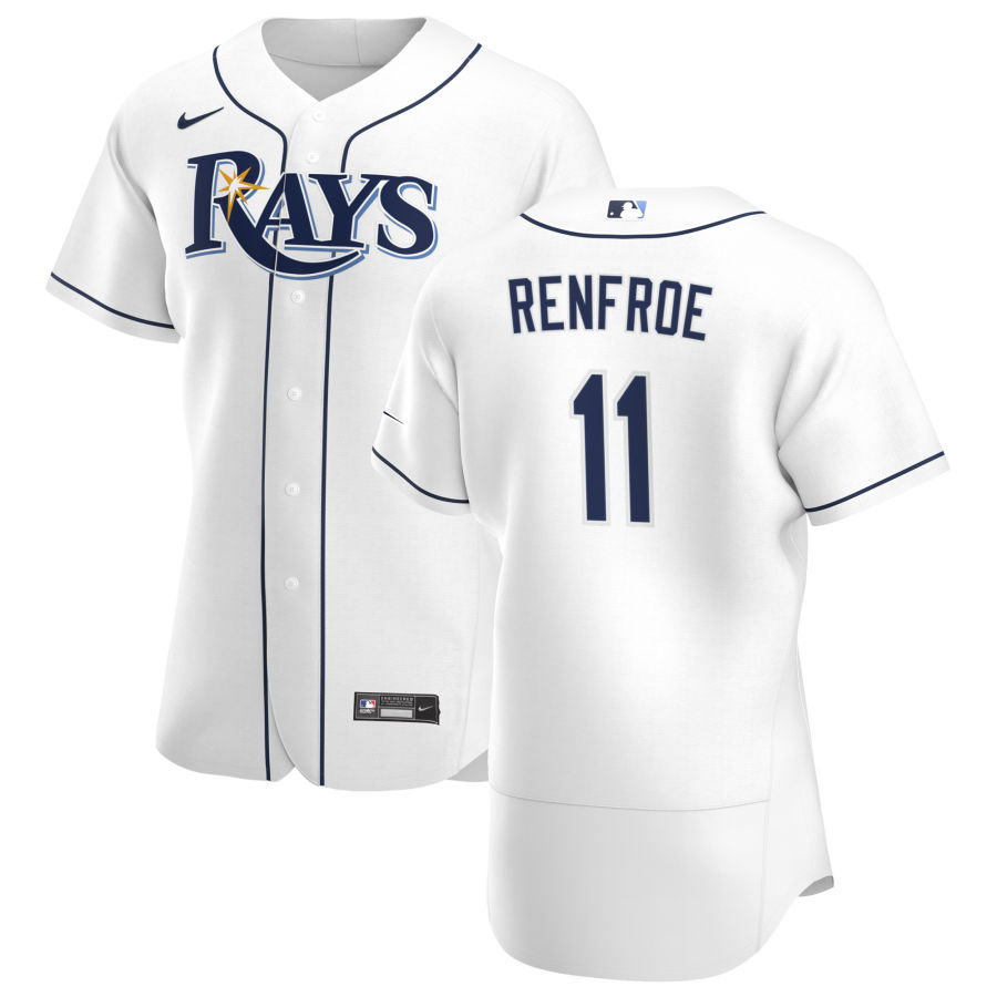 Tampa Bay Rays 11 Hunter Renfroe Men Nike White Home 2020 Authentic Player MLB Jersey
